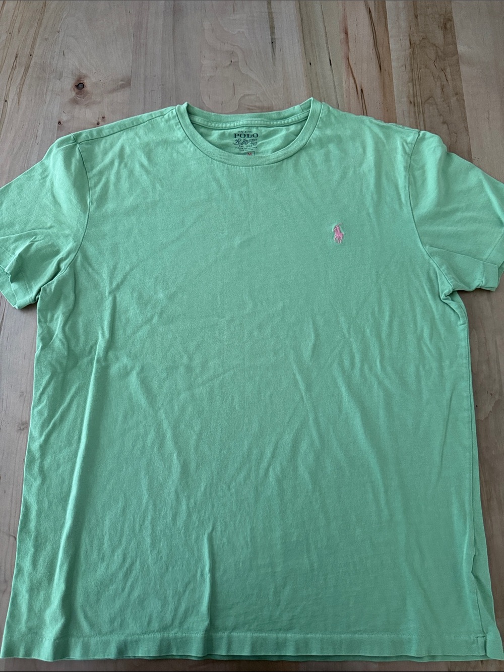 Polo by Ralph Lauren Mint Green Crew Neck Tee with Pink Pony